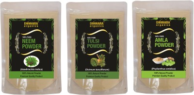 Donnara Organics Neem Powder, Tulsi Powder & Amla powder(450 g)