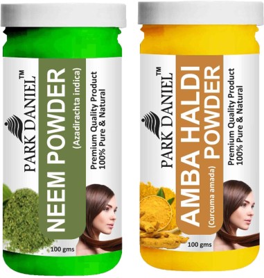 PARK DANIEL Premium Neem Powder & Amba Haldi Powder Combo Pack of 2 Bottles of 100 gm (200 gm )(200 g)