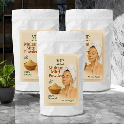 VIP ALDAT Herbal Leaf Multani Mitti 3 Pack – Skin Brightness and Fresh Radiance Blend(450 g)