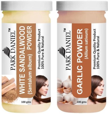 PARK DANIEL Natural White Sandalwood Powder & Garlic Powder Combo Pack of 2 Jars of 100 gms(200 gms)(200 g)