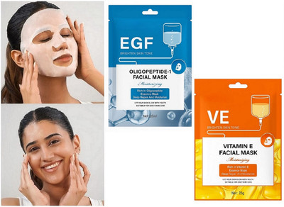 nuvya GlowShield EGF & Vitamin E Hydration Mask Pack (2 Sheets)(25 ml)