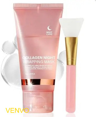 venvo Collagen Smooth Glow Peel Off Mask for Firmness and Skin Renewal With Brush(100 ml)