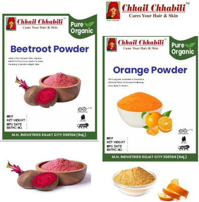 Chhail Chhabili Beetroot ( Chukundar ) Powder, Orange Peel Powder 100gm(200 g)