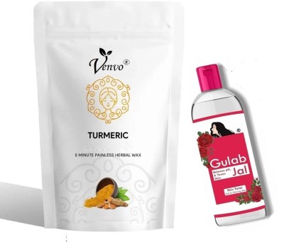 venvo TURMERIC WAX POWDER FULL BODY WITH ROSE WATER(100 g)