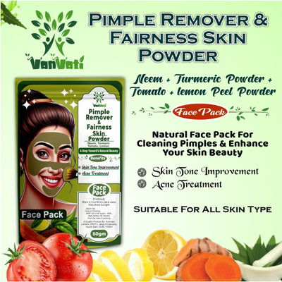 Vanvati Pimple Remover And Fairness Neem, Turmeric, Tomato, and Lemon Peel Powder(50 g)