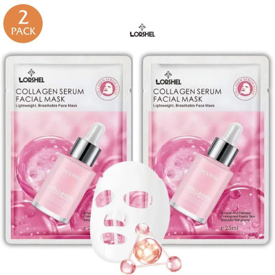 LORSHEL Collagen Face Mask Sheet for Reducing Wrinkles and Fine Lines(50 ml)