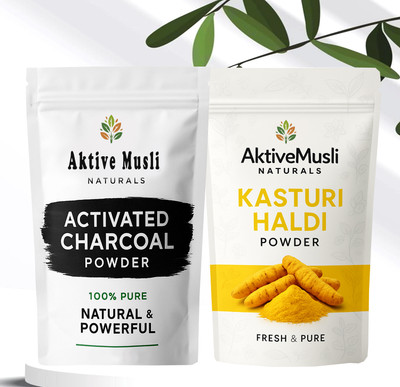 Aktivemusli Multani Mitti Powder & Charcoal Powder Ideal for face Pack All Skin Type(100 g)