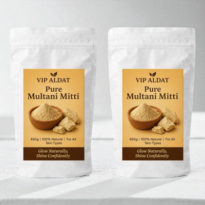 VIP ALDAT Natural Multani Mitti Face & Hair Pack (450 g × 2 = 900 g)(900 g)