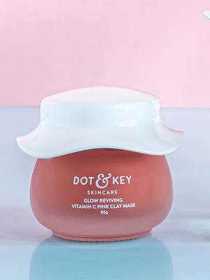 Dot & Key Vitamin C Pink Clay Face Mask for Glowing Skin with Vitamin E, Fades Dark Spots(85 g)