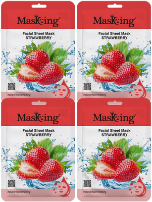 MasKing Beauty Facial Sheet Mask Strawberry Pack Of 4(80 ml)