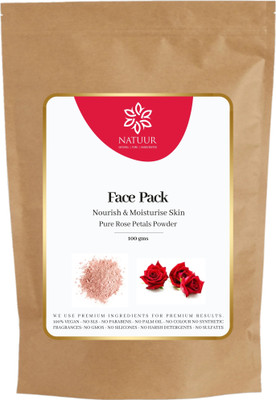 NATUUR Rose Petals Powder - 100g | Pure & Natural Micro-fine Powder for Deep Cleansing(100 g)