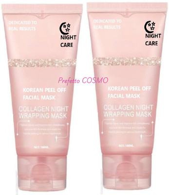 Prefetto COSMO Collagen Night Mask Pack of 2 for Youthful Skin Glow(200 ml)