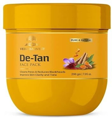 Indus Organics Veda Harvest De-Tan Face Mask | Face pack for glowing skin 200gm(200 g)