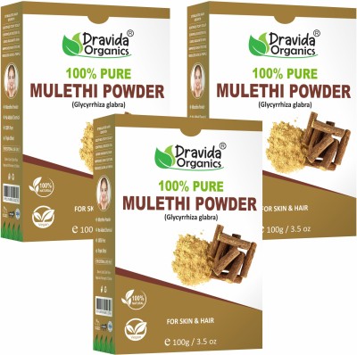 Dravida Organics Mulethi Powder For Body, Skin, Face and Hair, Skin Whitening(300 g)