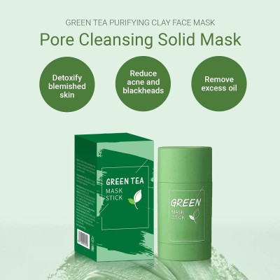 Yuency detoxifyng Clay Stick Oil Control Anti Acne Cleaning gren tea Mask(40 g)