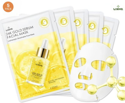 LORSHEL 24 k Gold Face Mask Bio 24 k Gold Face Sheet Mask Texture(125 ml)