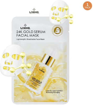LORSHEL 24 k Gold Sheet Mask 24 k Gold Face Sheet Mask Firm Elasticity(25 ml)