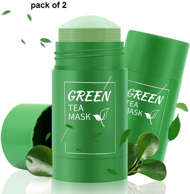 Luipui Green Tea Mask Stick For Face, Blackhead Remover pack of 2(80 g)