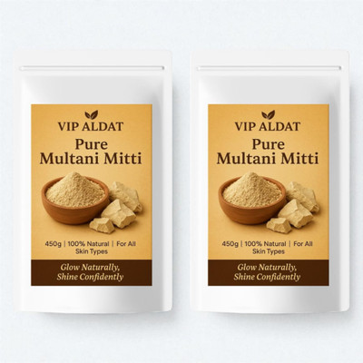 VIP ALDAT Herbal Multani Mitti Glow Radiant Face Brightening Pack (450g × 2 = 900g)(900 g)