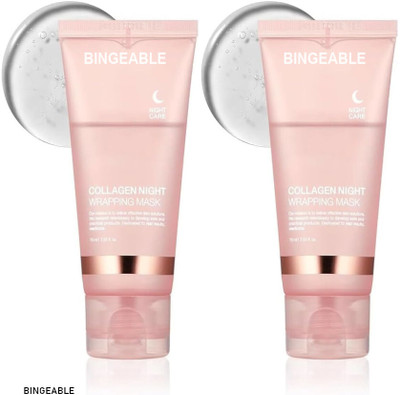 Bingeable Night Wrapping Collagen Mask x2 - 90ml for Youthful Glow(180 ml)