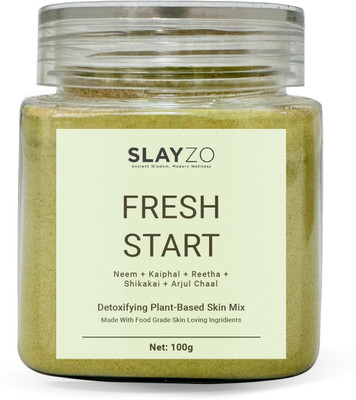 Slayzo Fresh Start Plant-Based Powder Mix For Purifying Skin and Gentle Exfoliation(100 g)