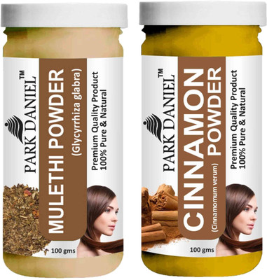 PARK DANIEL Premium Mulethi Powder & Cinnamon Powder Combo Pack of 2 Bottles of 100 gm (200 gm )(200 g)