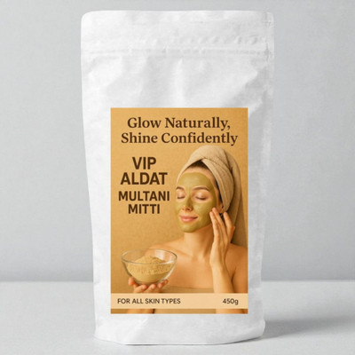 VIP ALDAT Pure Herbal Multani Mitti Brightness Blend For Clear Radiant Youthful Skin Tone(100 g)