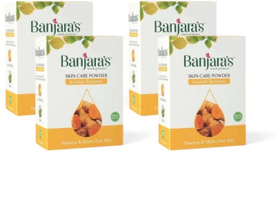 Banjaras Kasturi Turmeric Skin Care Herbal Powder - Pack Of 4 (100g)(400 g)