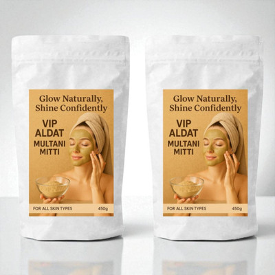 VIP ALDAT Natural Multani Mitti Powder for Fair Glowing Face – Pack of 2 (2×450g)(900 g)