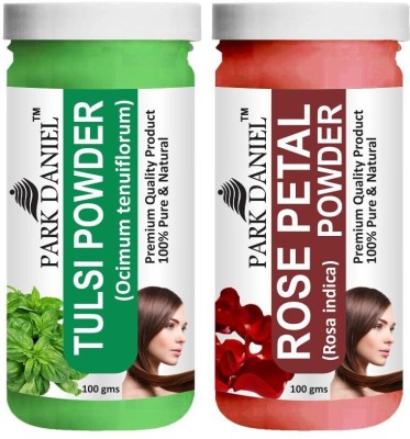 PARK DANIEL Natural Tulsi Powder & Rose Petal Powder Combo Pack of 2 Bottles of 100 gm (200 gm )(200 g)