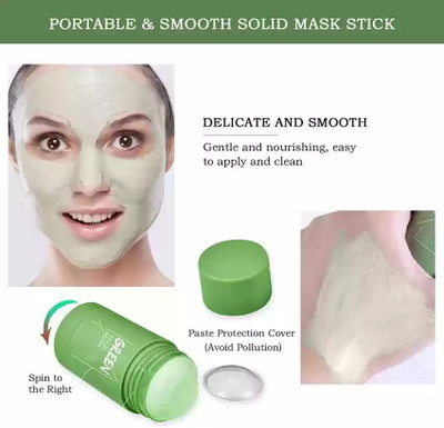 Yuency Green Mask Stick Facial Mask For Black Spots & Pimples(40 g)