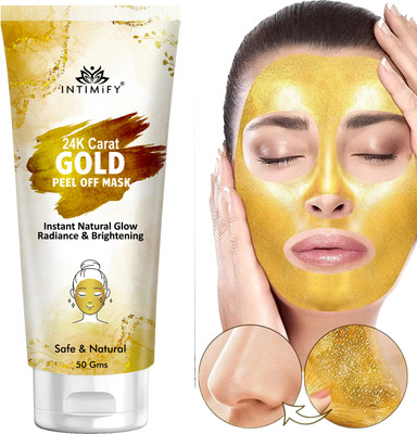 INTIMIFY Gold Peel Off Face Mask for Instant Glow | Contains 24K Gold |(50 g)