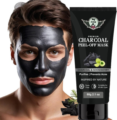 7 FOX Charcoal Peel Off Mask for Men | Face Mask for Glowing Skin |Detoxing Facial Kit(60 g)