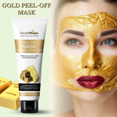 smartdrops Gold Peel-Off Mask for Reduce Blackheads & Whiteheads, Dead Skin & Tanning(60 ml)