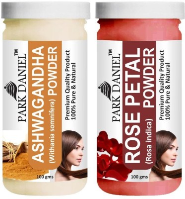 PARK DANIEL Natural Ashwagandha Powder & Rose Petal Powder Combo Pack of 2 Jars of 100 gms(200 gms)(200 g)