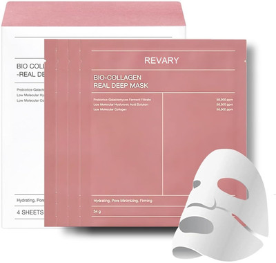 revary Bio Collagen Face Mask, Hydrating Overnight Hydrogel Mask, Pore Minimizing(34 ml)