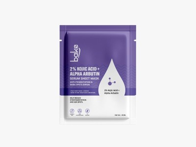 Bake Cosmetics Kojic Acid + Alpha Arbutin Serum Sheet Mask for Dark Spots & Pigmentation(20 g)