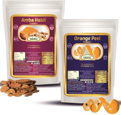 biotic Amba Haldi, Orange Peel Powder - (100 gms Each)(200 g)