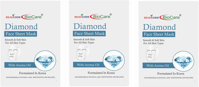 BEAUCODE BioCare Blush & Glow Diamond Sheet Mask Pack Of 3(25 ml)