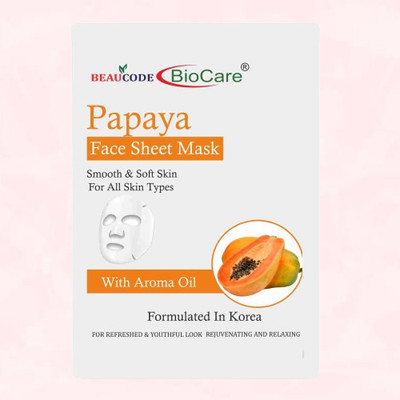 BEAUCODE BioCare PAPAYA FACE SHEET MASK-FOR GLOWING SKIN(25 ml)