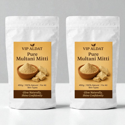 VIP ALDAT Multani Mitti Twin Herbal Essence Glow & Natural Detox Care Pack 2 (2×450g)(900 g)