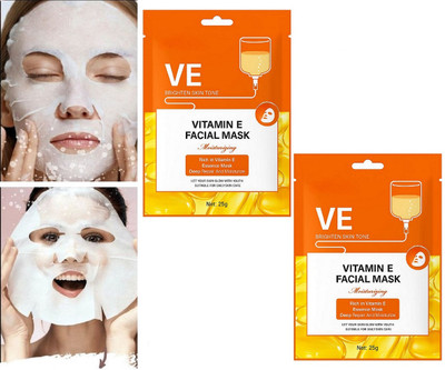 nuvya Bright Glow Vitamin E Essence Sheet Mask – 2 Sheets(25 ml)