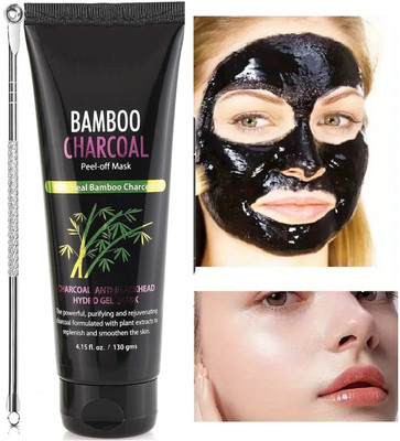 manasona Bamboo Charcoal Peel Off Mask, Remove Blackhead & Blackhead Removal Pin(130 g)