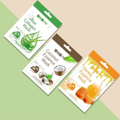 adbeni Aloevera, Coconut & Honey Sheet Mask (Pack Of 3) | Soothing & Relief the Skin(28 ml)