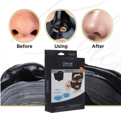 MYEONG Activated Charcoal Peel Off Mask Enriched With Argan Oil and Aloe Vera 6 Pouches(162 g)
