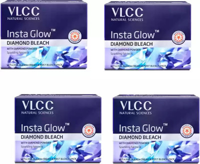 VLCC Insta Glow Diamond Bleach, (Pack of 4)(120 g)