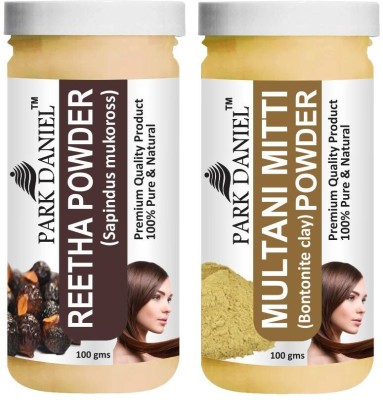 PARK DANIEL Natural Reetha Powder & Multani Mitti Powder Combo Pack of 2 Bottles of 100 gm (200 gm )(200 g)