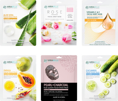 MIRABELLE COSMETICS KOREA Sensitive Skin Facial Sheet Mask ( Pack of 6 )(25 ml)