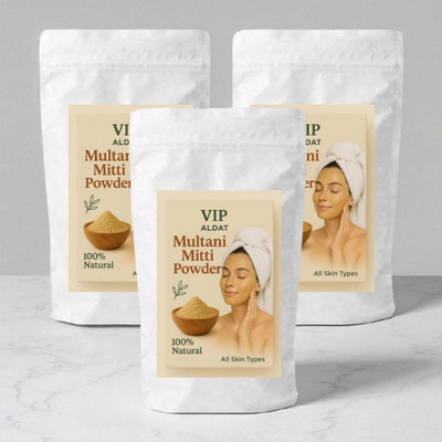 VIP ALDAT Multani Mitti Pure Herbal Bright Glow Skin Detox & Natural Care Pack(450 g)