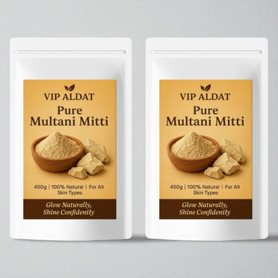 VIP ALDAT Multani Mitti Ayurvedic Herbal Radiance Glow Brightness Skin Pack 2 (2×450g)(900 g)